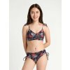 Modibodi Menštruačné plavky Teen High Bikini Jungle Palm Black spodný diel