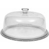 Sklenený tanier na tortu + poklop