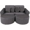 MeowBaby® Churros detská pohovka Max, Jurassic Grey