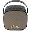 Guess Bluetooth reproduktor GUWSB2P4SMK mini čierny 4G kožený s logom a remienkom