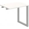 Pracovný stôl UNI O, k pozdĺ. reťazeniu, 80x75,5x60 cm, biela/sivá