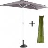 Garthen 71678 Polkruhový slnečník s krytom a stojanom, 265 x 138 x 230 cm