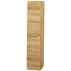 Mereo Mailo, kúpeľňová skrinka vysoká 170 cm, dub Riviera, chróm madlo
