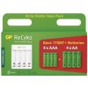 GP Eco E411 + 4x AA 2100mAh / 4x AAA 800 1604841111 - nabíjačka batérií + batérie