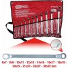 KS Tools Sada dvojitých očkových kľúčov 517.0222