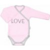 Baby Nellys Body dlhý rukáv Love - zapínanie bokom, ružové, veľ. 62