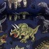 SWAFING Bavlněná látka Tim dinosauři na tmavě modré