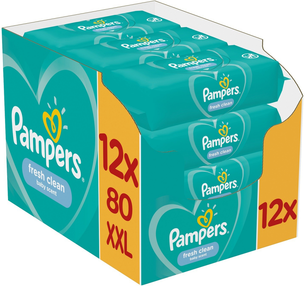 Pampers Fresh Clean XXL vlhčené utierky 12 x 80 ks od 23,76 € - Heureka.sk