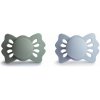DVOJBALENIE SYMETRICKÝCH CUMLÍKOV FRIGG LUCKY SAGE/ POWDER BLUE, 0-6M, SILIKÓN