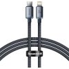 Baseus CAJY000201 Crystal Shine Series Dátový Kábel USB-C - Lightning 20W 1,2m Black