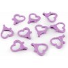 Kovová lakovaná karabína srdce prievlak 15 mm - fialová lila (10 ks)