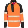 PORTWEST HI-VIS PW3 T172 / Pánska reflexná mikina s 1/4 zipsom - HV oranžová/čierna S