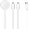 Kábel Cable 3v1 Type C to 2 X Lightning / Apple Watch 3W 2A C3168 1,2 M White