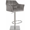 Design-Shop Barová stolička Damaso E - zamat, nerez rám - Sivá