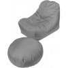 Lehárko sedací vak - Leňoch a taburet Puk - šedá