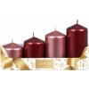 Sviečky adventné STUPŇOVITÝ MIX metal lesk d5x6/7,5/9/10,5cm