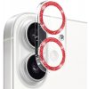 NORTHJO tvrdené sklo s trblietavými rámčekmi na ochranu šošoviek fotoaparátu pre iPhone 17 - červené - možnosť vrátiť tovar ZADARMO do 30tich dní