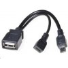 PREMIUMCORD USB redukce kabel USB A/female+Micro USB/female - Micro USB/male OTG