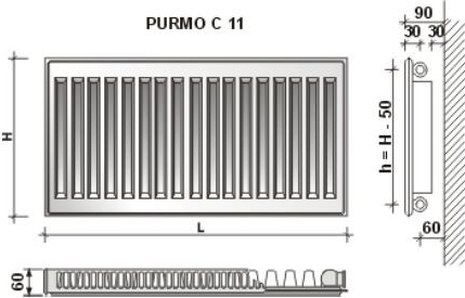 Purmo COMPACT C11 600 x 700 mm F061106007010300