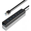 AXAGON HUE-SA7BP 7 portový externý USB 3.0 ALU CHARGING hub BLACK, vr. AC adaptéra