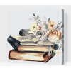 Vymalujsisam.sk Maľovanie podľa čísiel - Kvety na knihách Veľkosť: 50x50cm, Rám: Na plastovej doske