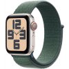 Apple Watch SE GPS + Cellular 40mm Starlight Aluminium Case with Lake Green Sport Loop MXGH3QC/A