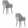 Stolička LUGO - strieborný sivý zamat / čierne nohy x 2 9401 71 00 00