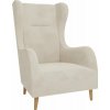 Krémové zamatové kreslo ušiak Carole – Ropez