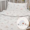 Biante Detské bavlnené posteľné obliečky do postieľky Sandra SA-614 Veselé vtáčiky na bielom Do postieľky 90x140 a 50x70 cm