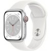 Apple Watch 8 GPS + Cellular 41mm Silver Aluminium Case with White Sport Band MP4A3CS/A - Smart hodinky