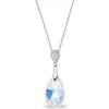 Strieborný náhrdelník so Swarovski Elements menivá kvapka Dainty Drop N610616AB AB