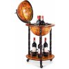 KOMFOTTEU Globus Barový vozík, mini bar na kolieskach, stojan na víno s klasickým dizajnom, koktailová barová skrinka 47 × 47 × 90 cm na víno, nápoje