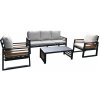 Rojaplast Colmar Sivá hliníková záhradná lounge súprava pre 5 osôb