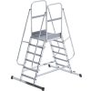 Hliníkový podestový rebrík ,obojstranne pochôdzny, pojazdný EUROKRAFTpro