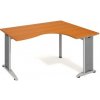 Pracovný stôl Flex, ergo, ľavý, 160x75,5x120 (80x60) cm, čerešňa/kov