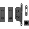 Set na posuvné dvere MP hranatý - WC (BS - Čierna matná), WC kľúč, MP BS (čierna mat)