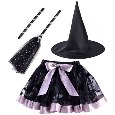 ZA4806 CY Halloweensky kostým Čarodejnica 3-6 rokov Čierna