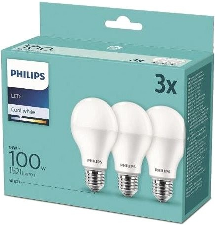 Philips LED 14 100 W, E27 4000 K, 3 ks