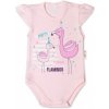 Baby Nellys Bavlnené dojčenské body kr. rukáv Cute Bunny sv. růžová