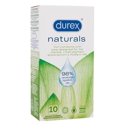 Durex Naturals tenké kondomy s přírodním lubrikačním gelem 10 ks