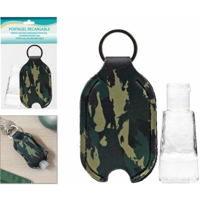 Prívesok na kľúče BigBuy Accessories Zelená Camouflage Hydroalkoholový gél