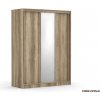 Drevona, Skriňa REA ATLANTA 2, dub canyon (REA ATLANTA 2 3-dverová skriňa s posúvnymi dverami a zrkadlom 150cm)