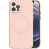 TopQ Zadný silikónový obal na iPhone 13 Pro s MagSafe svetloružový