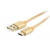 Gembird CCB-mUSB2B-AMCM-6-G Opletaný USB-C - USB 2.0, M/M, 1,8m, zlatý