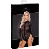 Noir Handmade F287 Leopard Flock Bodysuit with Long Sleeves