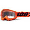 100% Accuri 2 OTG Orange, Čiré plexi, motokrosové brýle