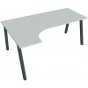 Hobis Pracovný stôl UNI A, ergo, pravý, 180x75,5x120 cm, sivá/čierna