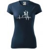 EKG volejbalistky - Dámske Fantasy športové (dresovina) - 2XL ( Tmavomodrá (takmer čierna) )