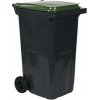 Manutan Plastová vonkajšia odpadová nádoba na triedený odpad, objem 240 l, čierna/zelená