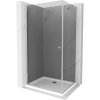 Mexen Pretoria, sprchovací kút 70 (dvere) x 120 (stena) cm, 6mm šedé sklo, chrómový profil + biela sprchová vanička, 852-070-120-01-40-4010